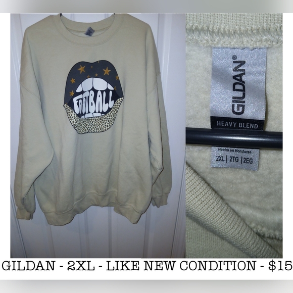 Gildan Cream Sweatshirt with Graphic Design - Picture 1 of 1